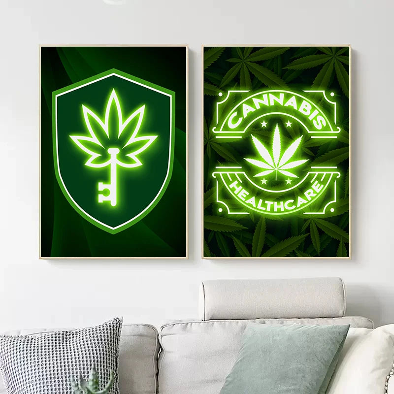 POSTER WEED NEON